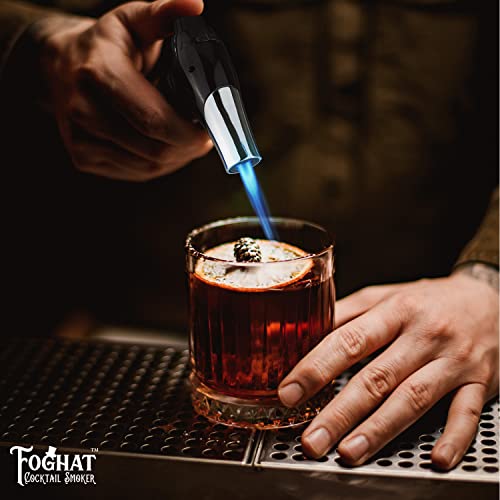 Foghat Cocktail Smoker Torch for Smoked Cocktails and Cooking - Handheld Refillable Culinary Butane Kitchen Blow Torch Lighter Gun, Creme Brulee THOUSAND OAKS BARREL