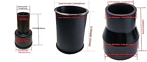 palart 3 Piece Vacuum Adapter Combo Kit Fits Wet Dry Vacuum Cleaners Connector Accessory, includes a 2-1/2 in. to 1-7/8 in. accessory adapter, a palart