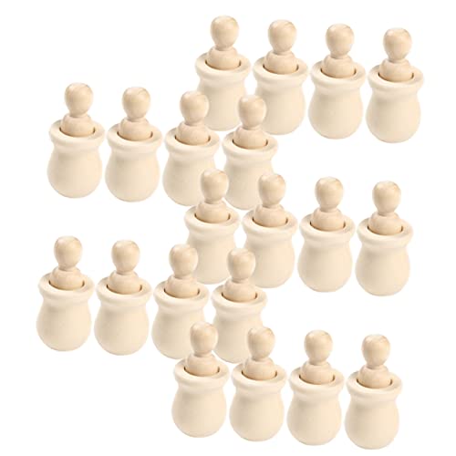 Kisangel 60 pcs Wooden Man Unfinished People Unfinished peg Doll Wooden People Doll Blank Wooden Dolls Wooden Angel Dolls kidcraft playset Unfinished Kisangel