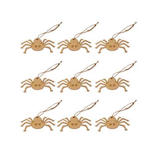LIOOBO 20PCS Halloween Ghost Festival Decoration Props Puzzle Graffiti Wood Chip Spider Wooden Pendant for Arts and DIY Crafts Creative Decorations LIOOBO