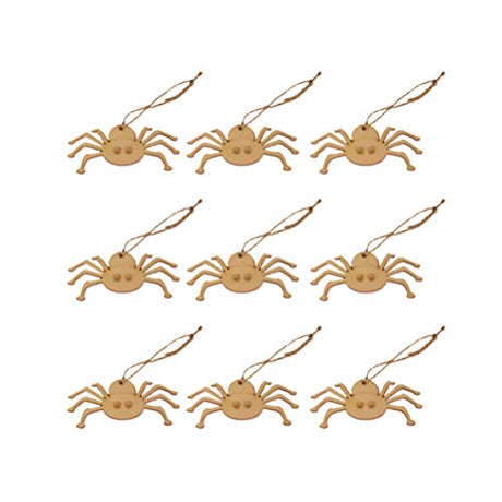 LIOOBO 20PCS Halloween Ghost Festival Decoration Props Puzzle Graffiti Wood Chip Spider Wooden Pendant for Arts and DIY Crafts Creative Decorations LIOOBO