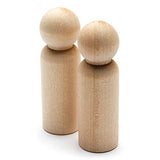 Package of 300 Unfinished Wood Peg Doll Bodies | Size - 3-9/16" H x 1-1/8" Dia. Factory Direct Craft