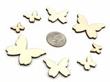 Kinteshun Natural Wood Unfinished Cutout Veneers Slices for Patchwork DIY Crafting Decoration(100pcs,Mixed Sizes,Butterfly Shape) Kinteshun
