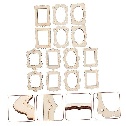 Anneome 40pcs Photo Frame Wedding Picture Frame Wedding Accessories Tablescape Decor Picture Frame Painting Craft Kit Wooden Picture Craft Frame