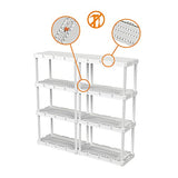 Gracious Living 4 Shelf Knect-A-Shelf Solid Light Duty Storage Unit 12 x 24 x 48 Organizer for Home, Garage, Basement & Laundry, White Gracious Living
