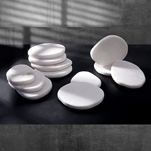 Lulonpon 12 Pieces Large Painting Rocks, 3-4 Inches White Rocks for Painting,Smooth Rocks Bulk,Flat Rocks,Natural Smooth Surface Arts and Crafting Lulonpon