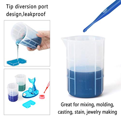 Gartful 300ml Large Silicone Measuring Cups, 10 oz Epoxy Resin Mixing Cups, Jewelry Casting Molds, Acrylic Paint Pouring, Cup Making, Nonstick Gartful