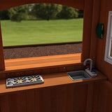 Backyard Discovery Shenandoah All Cedar Wooden Playset Swing Set with 2 Belt Swings, Trapeze Bar, 10 ft Wave Slide, Covered Upper and Lower Backyard Discovery