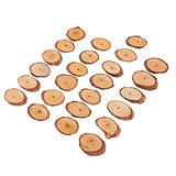25Pcs Wood Slices Craft Oval Unfinished Wood kit Predrilled with Hole Wooden Circles for Arts Wood Slices Christmas Ornaments DIY Crafts LIZEALUCKY