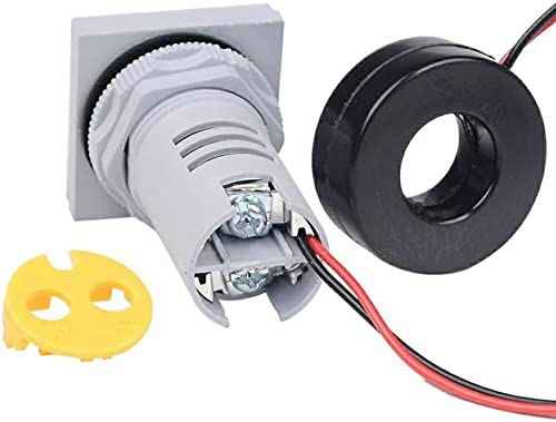 Szliyands Digital Display AC Current Indicator, 22mm Square Head LED Current Tester 0~100A Ammeter Monitor (Red) Szliyands