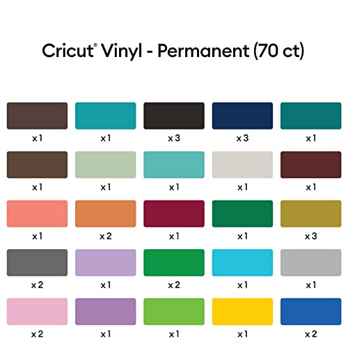 Cricut Vinyl Permanent - Ultimate Sampler, 12x12 Vinyl Sheets and Transfer Tapes, Create Long-Lasting DIY Projects, Durable Adhesive Vinyl for Cricut - WoodArtSupply