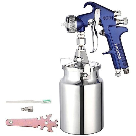 ENDOZER Professional Siphon Feed Spray Gun for Paint, Red Handle, 34 oz -1.8mm Nozzle for a Variety of Low Viscosity Paints（Blue） ENDOZER
