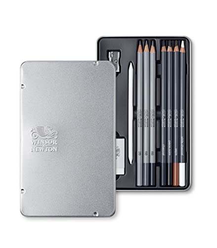 Winsor & Newton 6 Pack Studio Collection™ 10 Piece Sketching Pencil Tin Set - WoodArtSupply