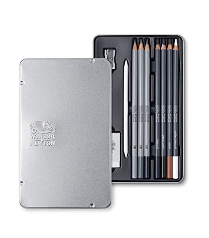 Winsor & Newton 6 Pack Studio Collection™ 10 Piece Sketching Pencil Tin Set - WoodArtSupply