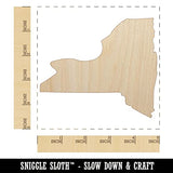 New York State Silhouette Unfinished Wood Shape Piece Cutout for DIY Craft Projects - 1/4 Inch Thick - 4.70 Inch Size Sniggle Sloth