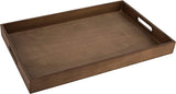 Hammont Wooden Rustic Nested Tray - 10 Casepacks - 5 Pieces in Each Set - Dark Brown Burnt Wood Trays for Crafts with Cut Out Handles | Kitchen Hammont