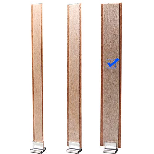 20PCS Lenisc Double Layered Wood Wicks with Metal Base Clips for Candle Making Craft Natural 2 Layers Wooden Candle Wicks for DIY Soy Wax Candles Lenisc
