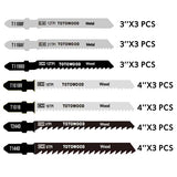 TOTOWOOD 21pcs Jig Saw Blades,Multi-Purpose T-Shank Jig Saw Blades,Assorted Jig Saw Kit Value Pack for Wood, Plastic and Metal Cutting with Carry Totowood