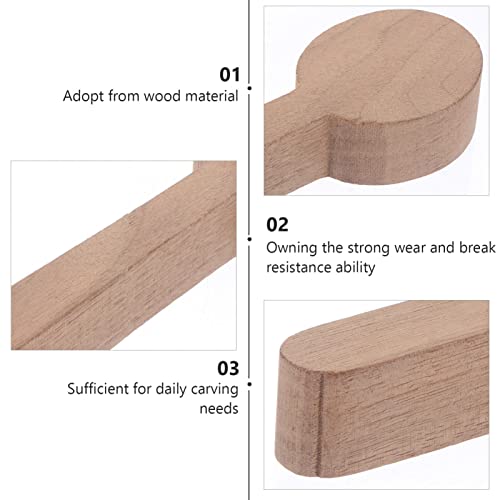 ULTNICE DIY Kits 4pcs Walnut Wood Carving Spoon Blank Unfinished Wooden Craft Whittling Kit for Whittler Starter DIY Kits