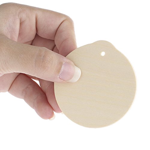 Package of 24 Unfinished Round Wood Christmas Ornaments - Ready to Be Painted and Decorated Factory Direct Craft