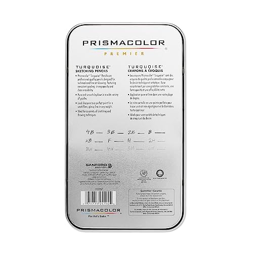 Prismacolor Premier Turquoise Graphite Sketching Pencils, Medium Leads, 12 Pack Prismacolor