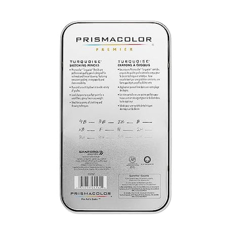 Prismacolor Premier Turquoise Graphite Sketching Pencils, Medium Leads, 12 Pack Prismacolor