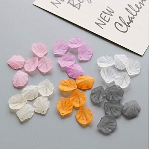 Healifty 200pcs Flower Necklace Jewelry Finding Charms Petal Beads Charms Beaded Earrings Floral Earrings Petals Charms Beads for Jewelry Making Healifty