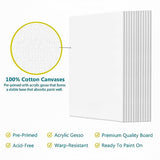 KEFF Canvases for Painting - 8x10 12 Pack Art Paint Canvas Panels Set Boards - 100% Cotton Primed Painting Supplies for Acrylic, Oil, Tempera & KEFF