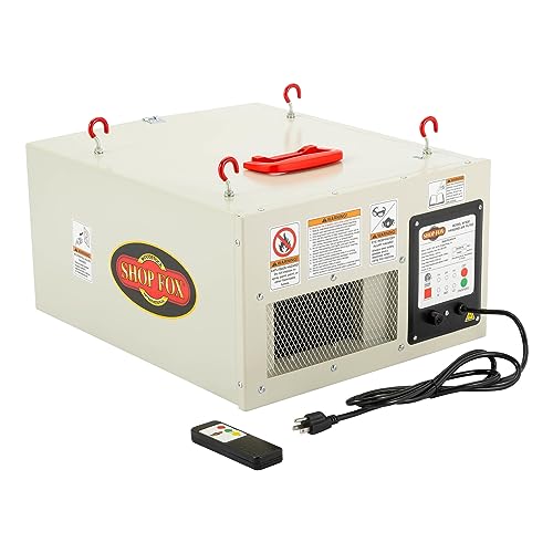 Shop Fox W1830 3-Speed Hanging Air Filter, White Shop Fox