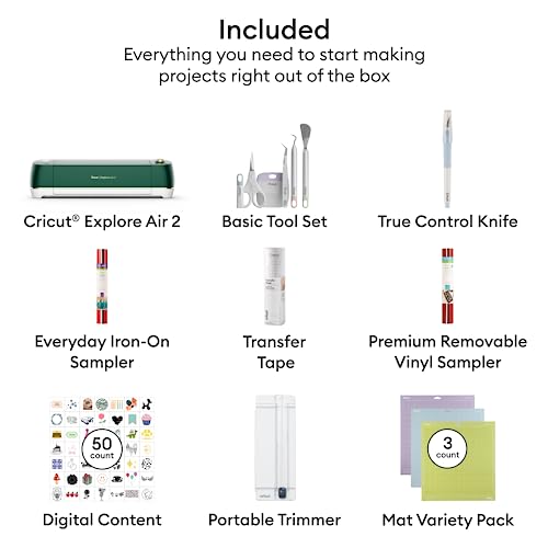 Cricut Machine Essential Bundle: Basic Tool Kit, Pen Set, Cutting Mat,  Deep-Cut Blade and Housing