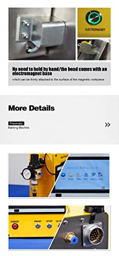 US Stock 100W Portable Pneumatic Engraver Dot Peen Marking Machine 120X50mm(4.7X2inch) Engraving Area WTTTOOLS