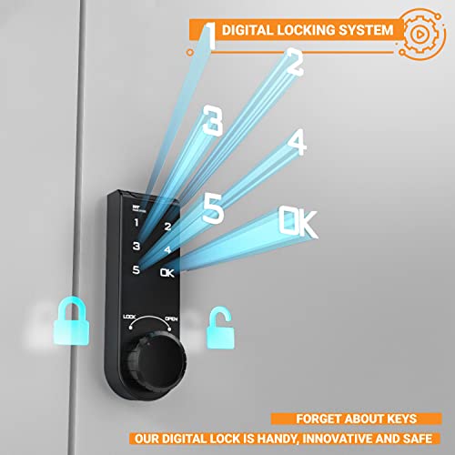 METALTIGER Office Metal Storage Cabinet Wardrobe - Metal Storage Locker with Locking Doors, Adjustable Shelf Height & Position, Removable Hanging METALTIGER