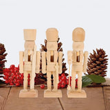 BESPORTBLE 3Pcs Christmas Wooden Unfinished Nutcracker Figurines DIY Blank Unpainted Nutcracker Puppet Nutcracker Soldier Ornament for Christmas BESPORTBLE