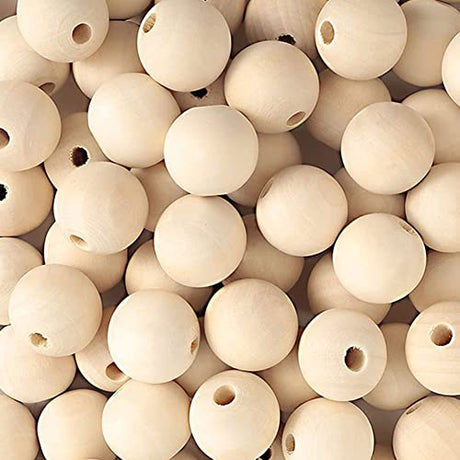 WLIANG 800 Pcs 20mm Natural Wooden Beads, Unfinished Round Bulk Spacer Wood Beads for DIY Crafts, Garlands Farmhouse Decor, Jewelry Bracelet Necklace WLIANG
