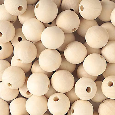 WLIANG 800 Pcs 20mm Natural Wooden Beads, Unfinished Round Bulk Spacer Wood Beads for DIY Crafts, Garlands Farmhouse Decor, Jewelry Bracelet Necklace