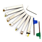 OSCARBIDE Nickel Plated 1/2"Shank Indexable Lathe Turning Holder 7 Pieces/Set,Heavy-Duty CNC Metal Lathe Cutting Tools for Turning Grooving Threading OSCARBIDE