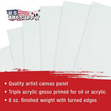 U.S. Art Supply 12 X 16 inch Professional Artist Quality Acid Free Canvas Panel Boards for Painting 4-Pack (1 Full Case of 4 Single Canvas Board U.S. Art Supply
