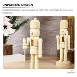 MAGICLULU 12Pcs Unfinished Wooden Nutcracker Wooden Nutcracker to Paint Wooden Color Nutcracker for DIY Craft,Christmas, Ornaments MAGICLULU