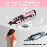 WORKPRO Pink 12V Cordless Rotary Tool Kit, 5 Variable Speeds, Powerful Engraver, Sander, Polisher, 114 Easy Change Accessories, Craft Tool for WORKPRO