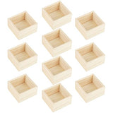 Aodaer 10 Pieces Wooden Box Unfinished Small Platane Wood Box 4 x 4 x 2.2 Inch Rustic Treasure Box Decorative Craft Organizer Storage Box for Crafts, Aodaer