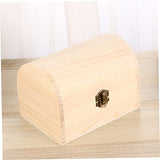 VILLCASE 3Pcs arched wooden box small wood crate jewelry organizer sundries organizer unfinished wooden case treasure case wood decor mini decor VILLCASE