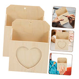 Operitacx 2pcs Love Envelope Box Kids Play Mailbox Unfinished Thank You Cards Holder Wall Magazine Holder Pencil Cup Pot Wall Mounted Mail Holder Operitacx