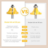 TOOLDO Router Bits Set 50 Pieces,1/4” Shank Tungsten Carbide Router Bits, Professional Router Bit Kit for DIY, Woodworking Project… TOOLDO