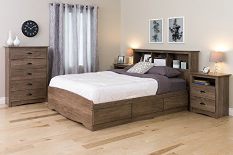 Prepac Salt Spring Rustic 5-Drawer Tall Dresser for Bedroom, Farmhouse Dresser Chest of Drawers 16" D x 31.5" W x 45.12" H, Drifted Gray, DDC-3345 Prepac