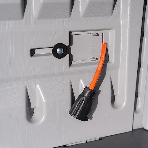 Suncast Backyard Oasis 130 Gallon, Outdoor Storage Shed Basic Unit Easy to Clean with Top Lid, Plastic, 150 pounds Capacity, Dove Gray Suncast