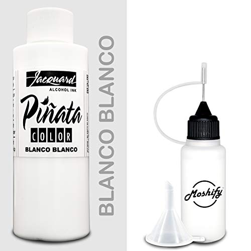 Jacquard Pinata White Alcohol Ink Made in USA - Blanco Blanco Color 4fl oz - Works Great with Resin and Yupo - Pinata Alcohol Inks - White Ink - WoodArtSupply