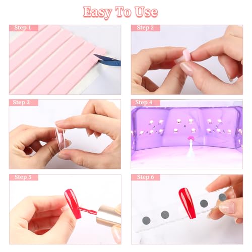 BQAN 2 Set Nail Holder for Painting Nails, Transparent Acrylic Nail Stand for Press on / Fake Nail Tips Training / Nails Display with 96 Pcs Reusable BQAN