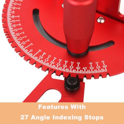 JCFANTS Precision Miter Gauge Table Saw Miter Gauge Extension Fence System with Repetitive Cut Flip Stop Telescoping Fence and Miter Track Stop for