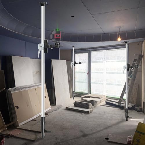 FENORGAN 13.8 Ft./4.2 m Laser Level Pole ，tall tripod for laser level Interface 0.236and 0.598 inches，Adjustable Telescoping Laser Pole (13.7 foot FENORGAN