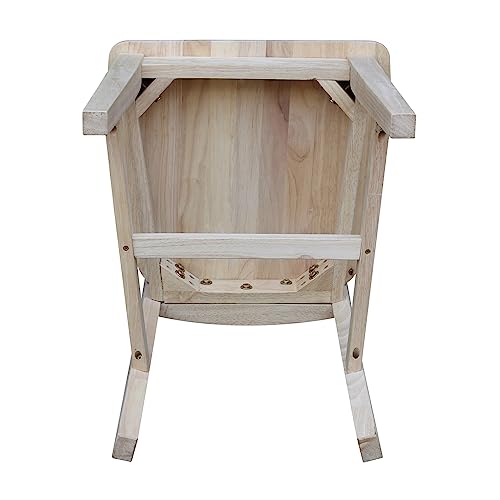 International Concepts Pair of Slat Back Chairs, Unfinished IC International Concepts